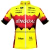 Set Fietsshirt + Korte Koersbroek 2023 Bingoal WB Geel Rood